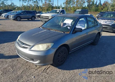 2005 Honda Civic Lx из США, поврежденный, VIN 2HGES165X5H546334